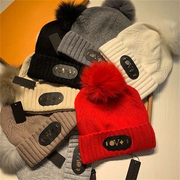 

fashion knitted hat designer skull caps mans woman's winter hats letter design 7 color high quality, Blue;gray