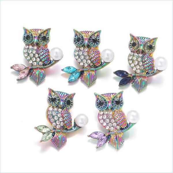 

clasps hooks noosa plating dazzling owl crystal snowflake snap buttons fit diy 18mm button bracelet necklace acc ingredients suppl dhoik