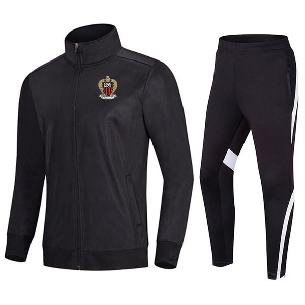 

ogc nice men's tracksuit kids custom logo 100% polyester training design soccer team quality football sport jacket275d, Gray
