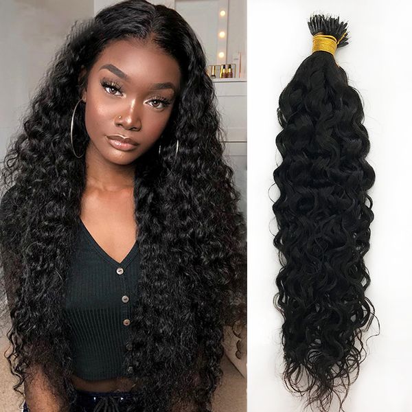 

1g/strand nano rings micro links human hair extensions micro bead pre bonded hairs 100 strands per pack, Black
