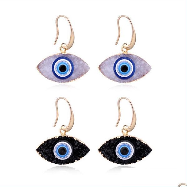 

charm simple druzy drusy evil eye charms earrings resin handmade gold earings for women party birthday gift drop delivery 2022 jewelr dhmpm, Golden