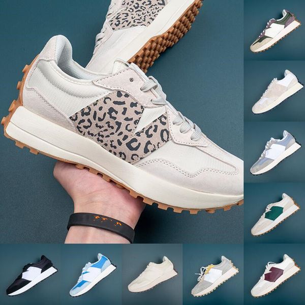 

sports shoe fashion men women skateboard street shoot new 327 leopard print black white and gray yuan zu high end quality