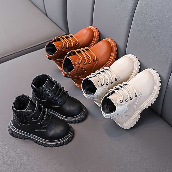 

boots kids shoes winter baby fashion leather snow non-slip casual boys girls short booties stp061 l221011, Black;grey