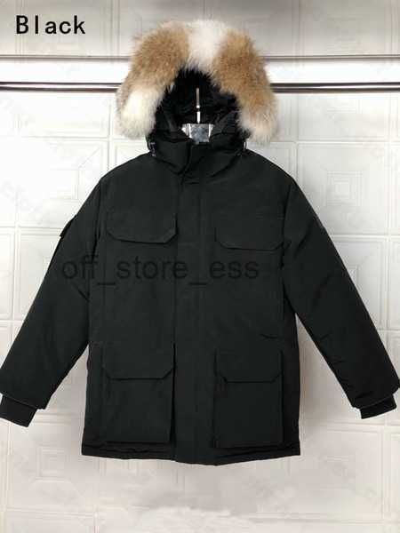 

canadas men's down parkas coats mens womens designers jackets veste homme winter jassen puffer big fur hoody apparel fourrure outerwear, Black
