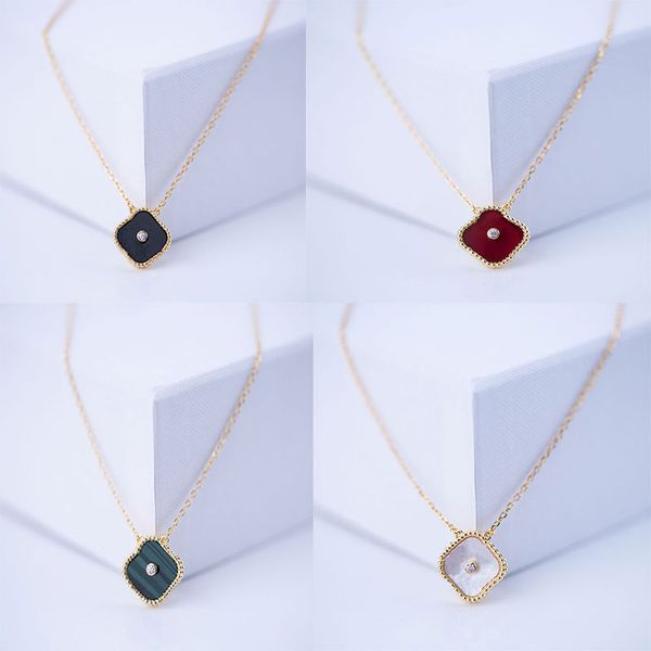 

gold necklace fashion flowers four leaf pendant necklace heart necklaces green pendants for women cjewelers silver plated halloween day gift