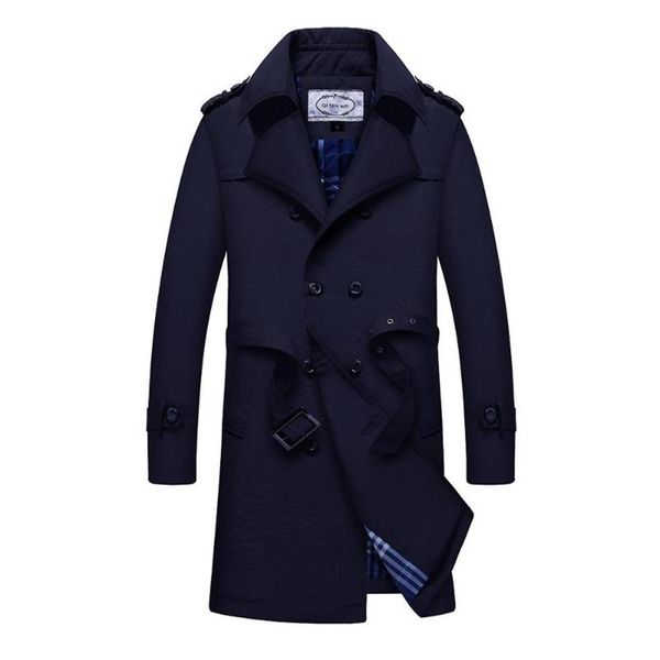 

men's trench coats coat men classic double breasted mens long clothing jackets & british style overcoat -4xl size265w, Tan;black