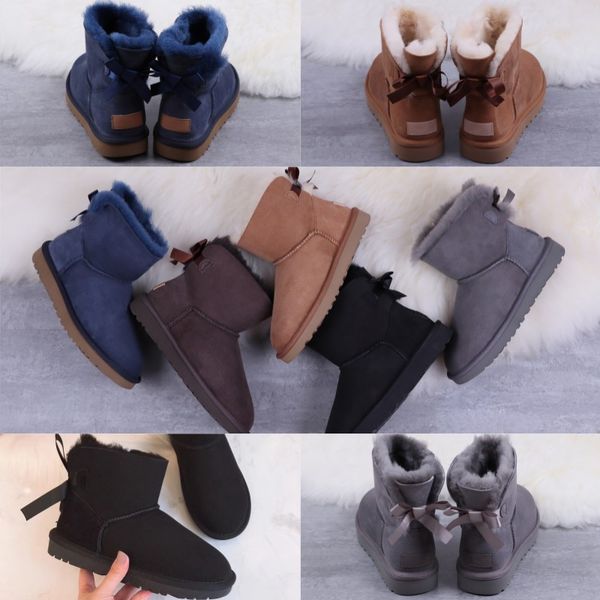 

2022 children's winter snowwalking shoes kids bow ribbon lacing decorative fashion boys and girls outdoor warm, Black