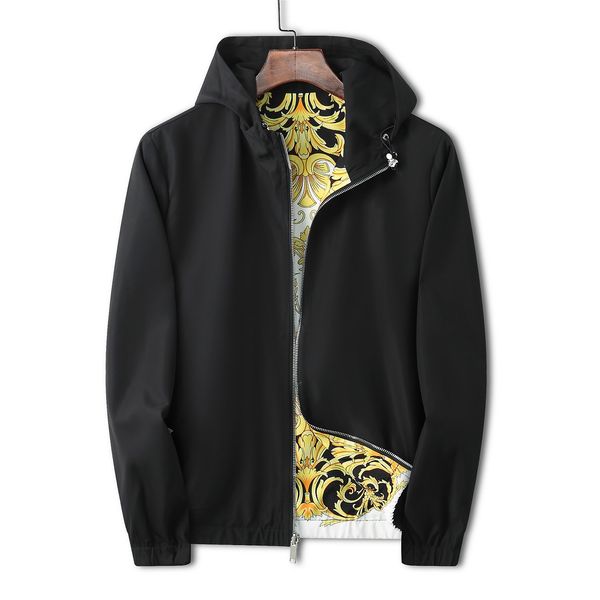 

designer jackets fashion zipper coats milano quality european american mens autumn winter streetwear overcoat casual jacket man print outer, Black;brown