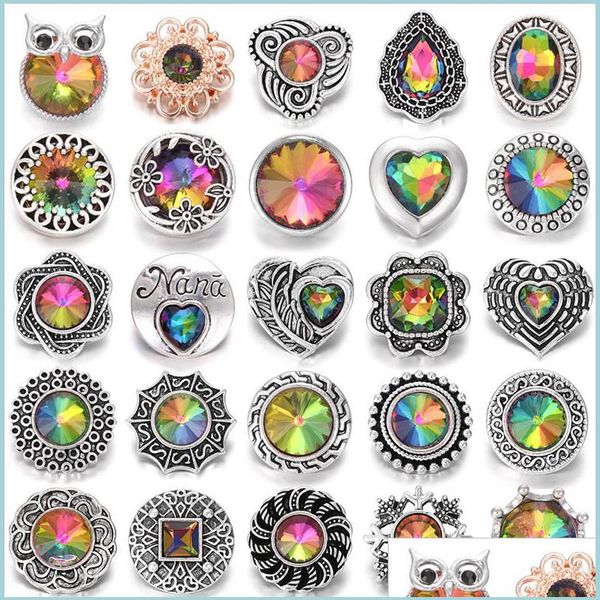 

clasps hooks noosa snap button jewelry diy crystal rhinestone flower 18mm 20mm metal buttons fit bracelet bangle drop delivery 202 dho6z