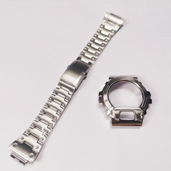 

watch bands gw6900 stainless steel watchband and bezel for gw6900 metal band strap bracelet case cover with tools screws5957513, Black;brown