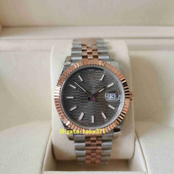 

perfect quality bpf v3 126331 41mm mens watches rose gold two tone lime color pits jubilee bracelet luminova automatic mechanical men watch, Slivery;brown