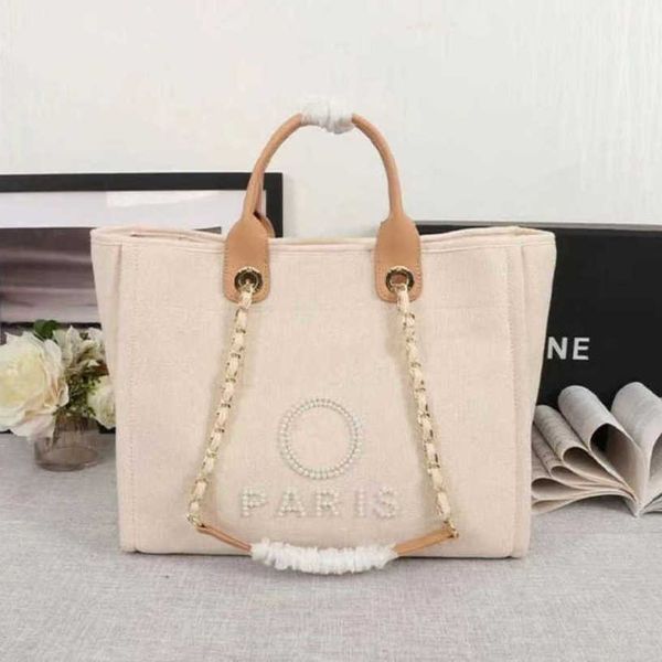 

women pearl label fashion evening bags brand ch canvas beach bag designers classic female portable large capacity handbag luxury big handbag
