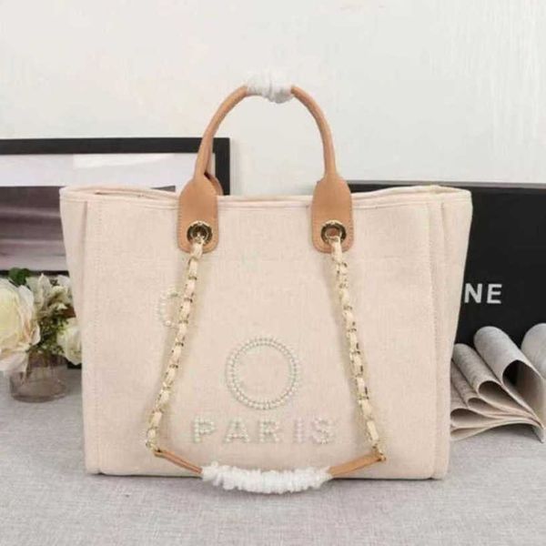 

women's fashion luxury evening bags brand ch handbags pearl tote canvas beach bag designers female portable shoulder large capacity big, Black;red