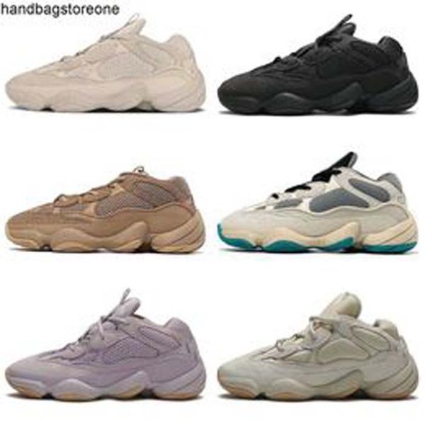 

designer 500 enflame casual sports shoes mens women yeezys schuhe yeezies white stone salt ash grey blush desert rat 500s taupe light yezzie, Black