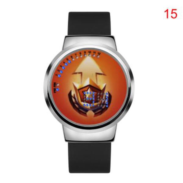 

game 2022 led touch watch waterproof 42mm student sports digital electronic watch, Slivery;brown