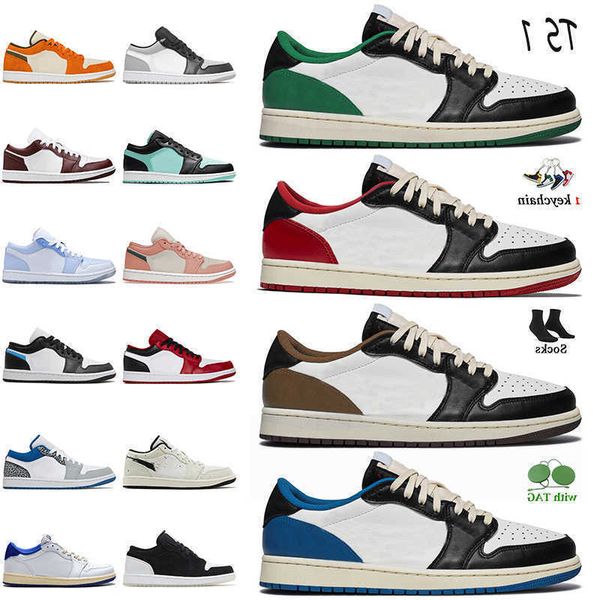 

mens quality women 2022 highest lightning 1 1s low basketball shoes platform outdoor sports shoe cactus jack dark mocha green black toe