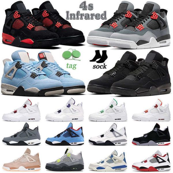 

boots man thunder bred shimmer university black men oreo 4s jumpman blue basketball shoes