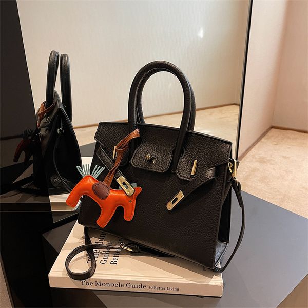 

platinum handbags womens 2022 autumn new advanced texture lychee pattern kelly bag fashion shoulder messenger bag