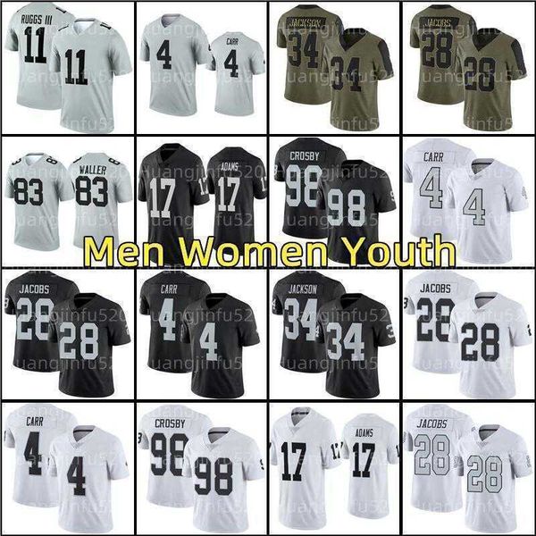 

jersey 17 davante adams football''nfl''jersey 55 chandler jones 28 josh jacobs 83 darren waller 4 derek carr 98 maxx cro, Black;red