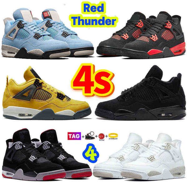 

4s red thunder 4 black cat basketball shoes university blue white oreo cement tour yellow bred shimmer metallic green purple pure money men