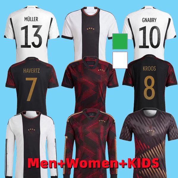 

2022 germanies soccer jersey fans player version 22 hummels kroos gnabry werner sane reus muller kimmich football shirt maillot foot men kid, Black;yellow