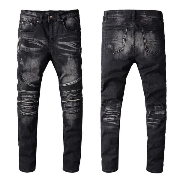

american students fashion mens jeans pop innovative denim pants casual strength motorcycle blue jean253z