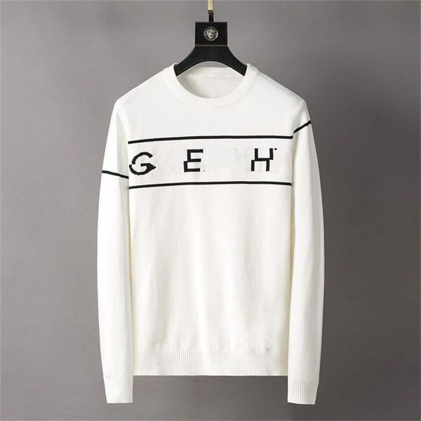 

2023 winter luxury sweater long sleeve knitted letter embroidery fashion hoodie pullover sweatshirt hat mens knitwear plus, White;black