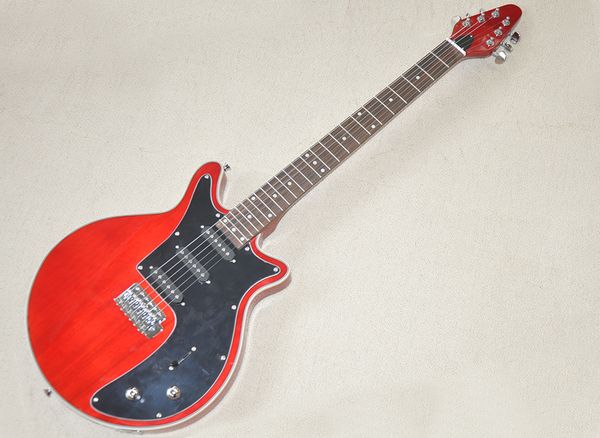 

red mahogany electric guitar with 24 frets rosewood fretboard can be customized