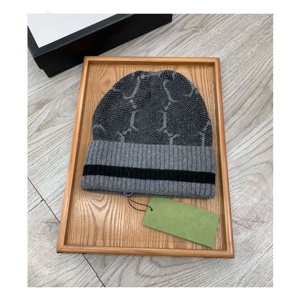 

classic designer winter beanie men and women fashion design knitted caps autumn wool hat letter jacquard warm skull cap beanies bonnet muts, Blue;gray