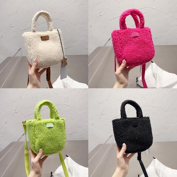 

designer lux neon powder mali lamb velvet bag mini green pepper color messenger bag natural white bucket bags