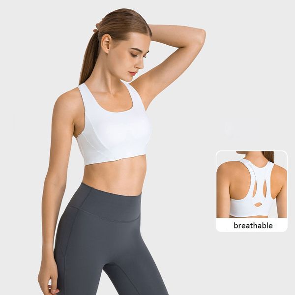 

l_216 racerback-style yoga bras high support sports bra running vest with removable cups tank