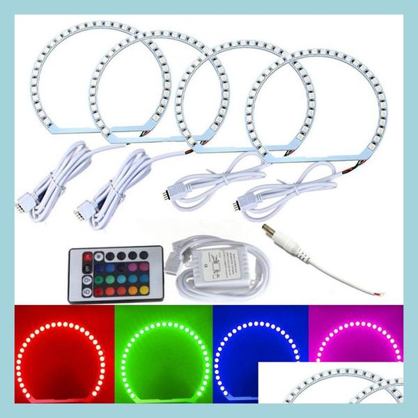 

decorative lights 1 set car angel eye light for e36 e46 5050smd 164led half circle 131mm x 4 rgb lamp drop delivery 2022 mobiles mot dhoyg
