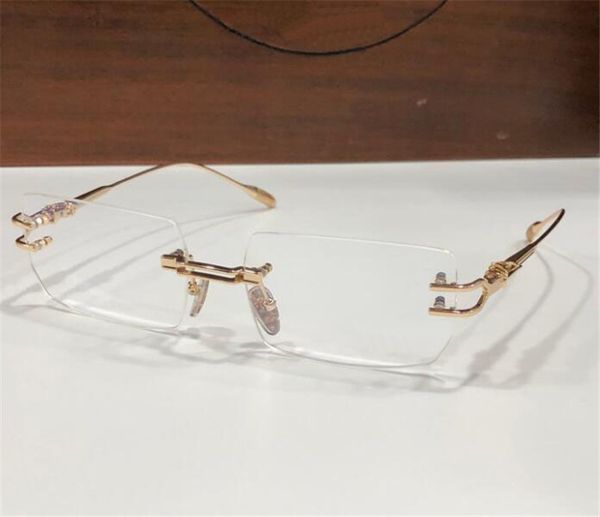 

new fashion design rimless frame optical eyewear lordie square lens vintage and simple style with box can do prescription lenses, Black
