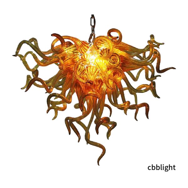 

european american classic pendant lamps ac 110v 240v hand blown borosilicate murano style glass chandelier light fancy orange color led ligh