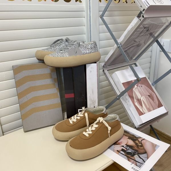 

golden space women casual shoes do-old dirty stardan sports sneakers bread shoes brown sliver glitter powder deluxe brand designer womens tr