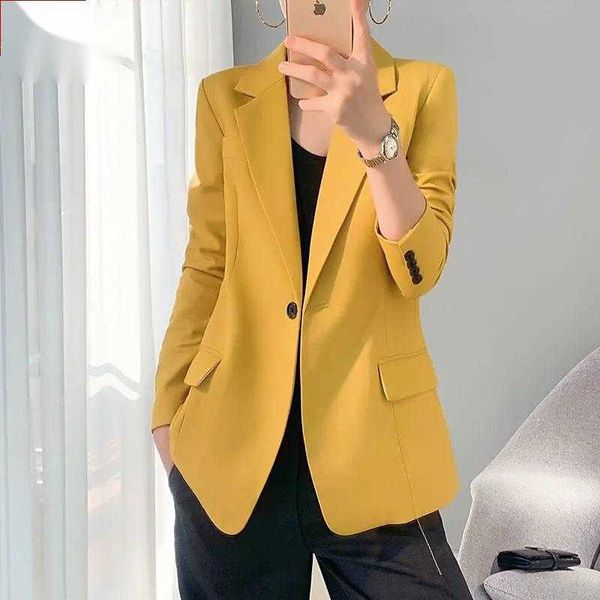 

women's suits blazers blazer coat women 2022 causal long sleeve single button vintage elegant fashion outerwear design style chic cloth, White;black