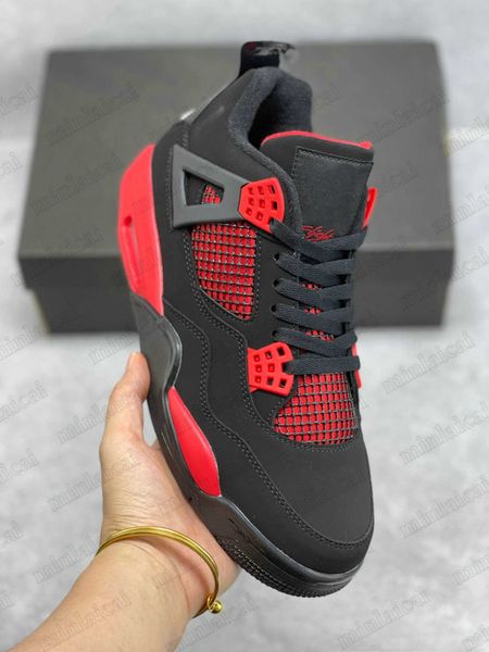 

shoes 4 retro red thunder basketballs black cat jumpman 4s sports sneakers