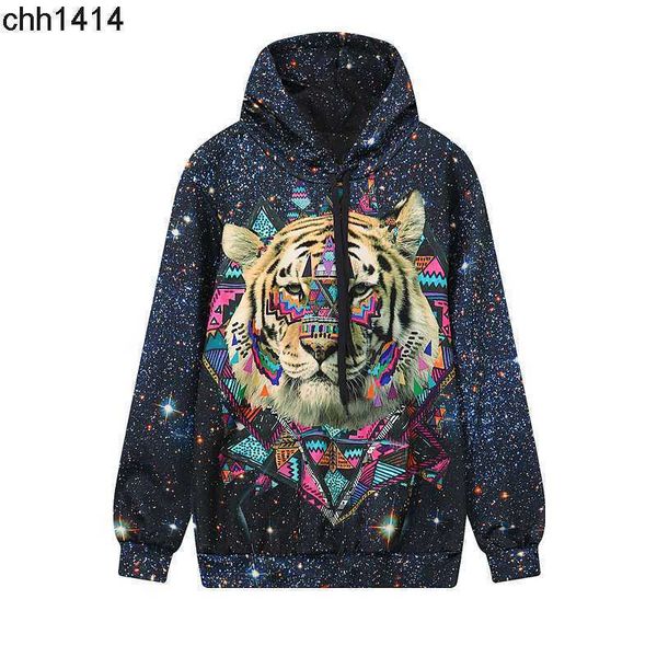 

autumn new european 3d women's sweater tigerss digital printing hooded winter pullover women's wy1079, Black