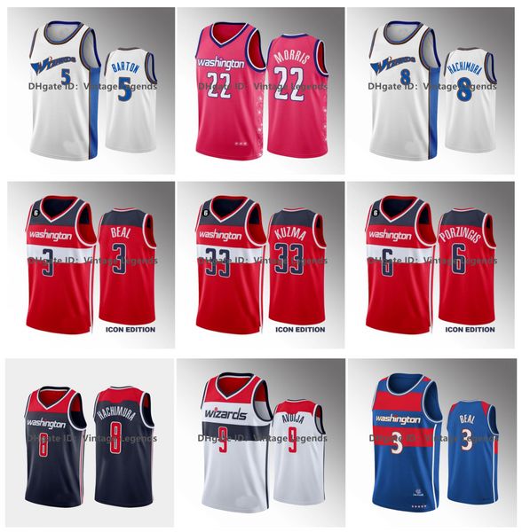 

custom 3 bradley beal washingtons kyle kuzma wizard basketball jerseys kristaps porzingis caldwell-pope deni avdija rui hachimura corey kisp, Black;red