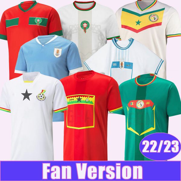 

22 23 morocco thomas mens soccer jerseys uruguay ghana e. cavani hakimi national team senegal mane home away football shirt short sleeve uni, Black;yellow