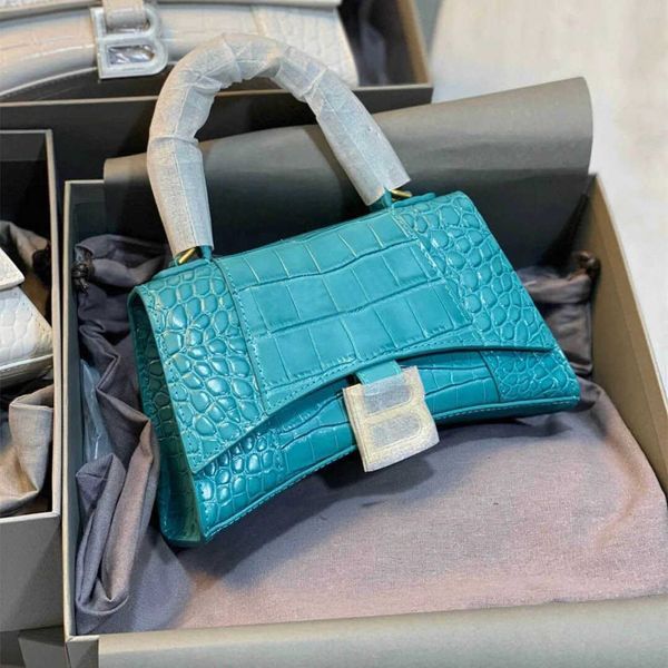 

bags designer balencigas totes leather women's bag 2022 early spring fashion versatile home crocodile hourglass messenger b-shaped port