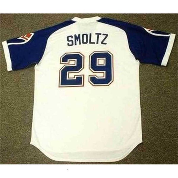

ttl123 c202 custom 29 john smoltz atlanta 1970's throwback baseball jersey, Black