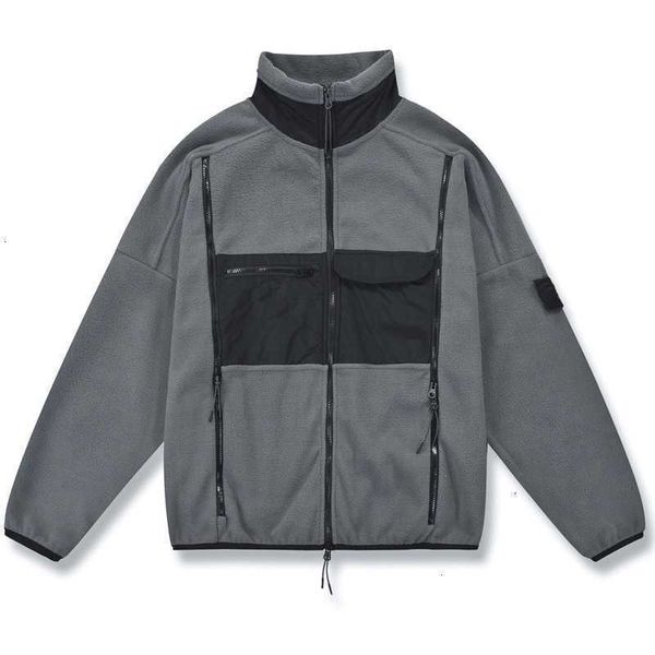 

new men's jackets 100t polar fleece jacket with elastic cuffs, Black;brown