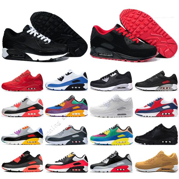 

designer 90 90s running shoes triple men women platform sneakers white beige dark grey orange green rust pink mens sports trainers walking e, Black