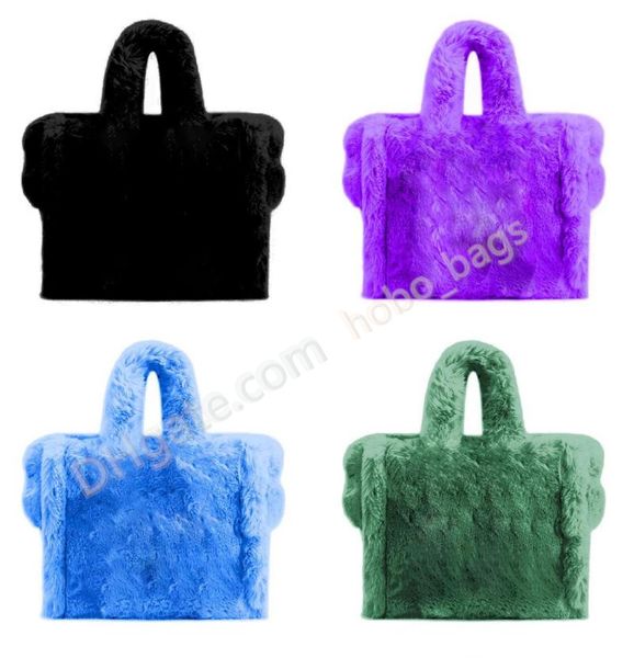 

the teddy tote bags mini faux mink fur handbag adjustable removable crossbody strap women fashion famous designers polyester interior zip po