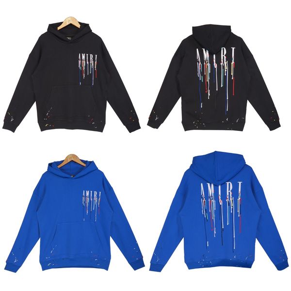 

amri designer amr hoodie man tassel letters sweatshirt men women sweater oversized hoodies long sleeve pullover brand hoodies streetwear fas, Black