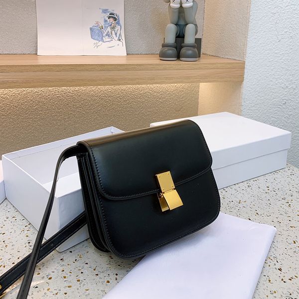 

designer shoulder bag fashionhandbags tofu buns women leather purse classic black crossbody handbag 20cm