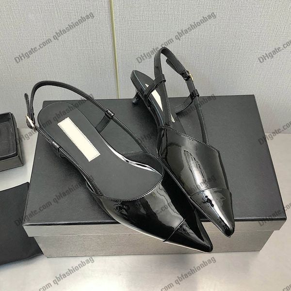 

womens calfskin patent sheepskin dress shoes low heels sandals pumps and slingbacks loafers ballet flat espadrilles pointed toes fashion wed, Black