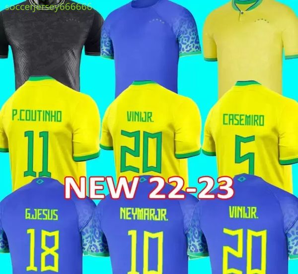 

2022 soccer jersey camiseta de futbol paqueta brazils coutinho football shirt jesus marcelo pele casemiro brasil 22 23 maillots football men, Black;yellow