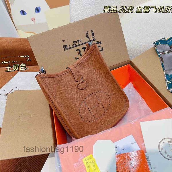 

designer handbags evelynss bags hermee handbag 2022 mini messenger cross bag cowhide litchi pattern bucket women's letter mobile phone